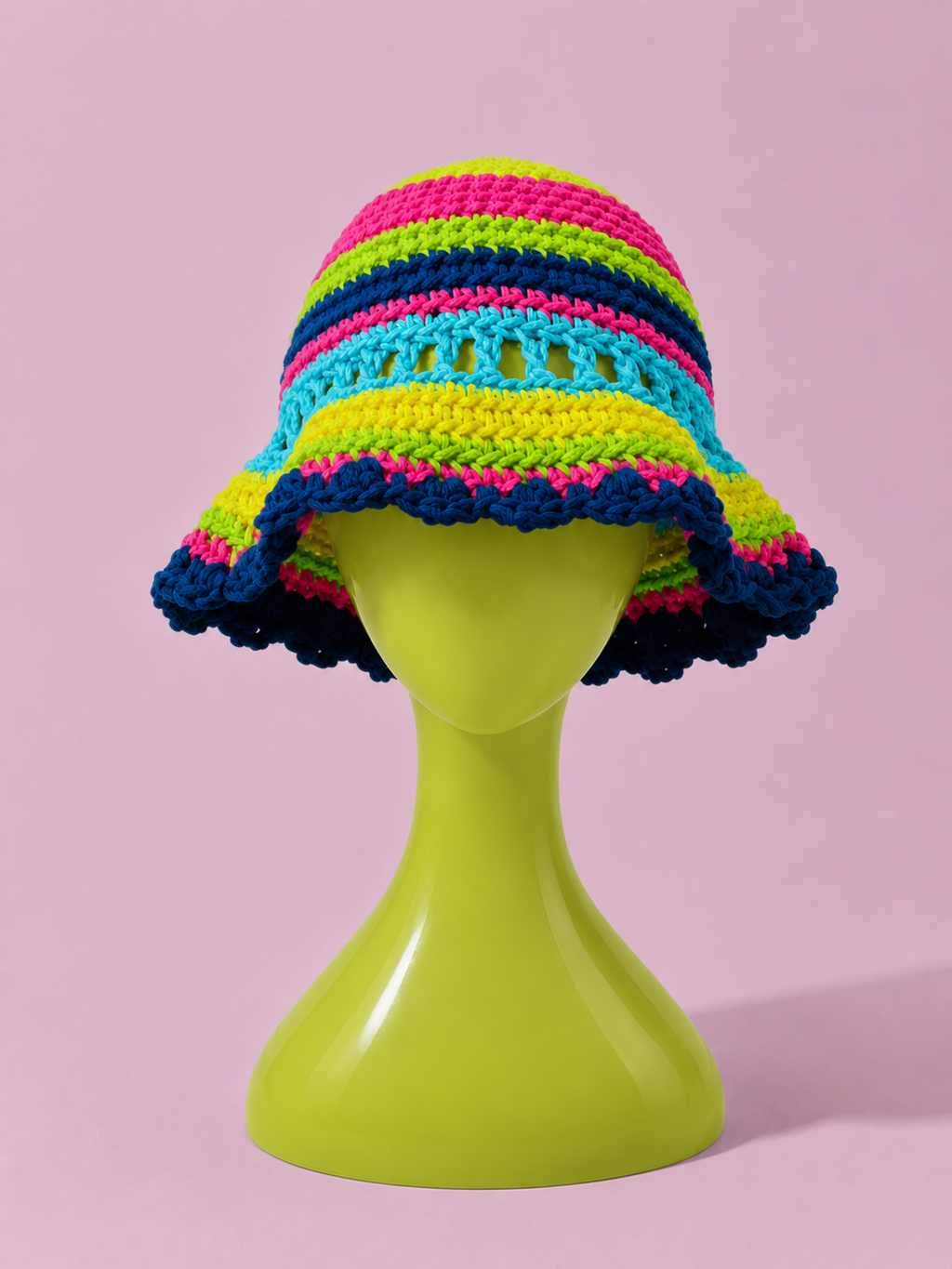 Crochet Hat Neon Garden