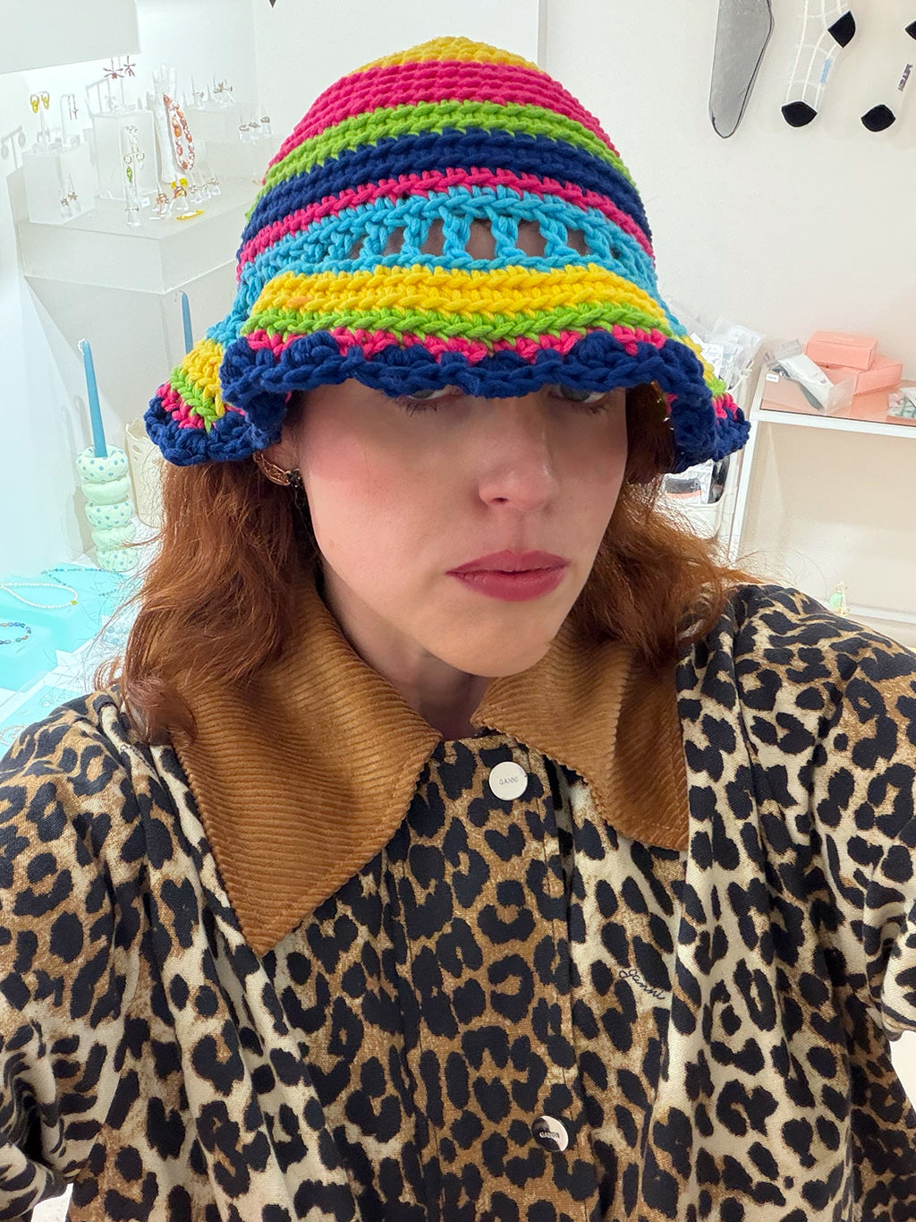 Crochet Hat Neon Garden
