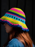 Crochet Hat Neon Garden