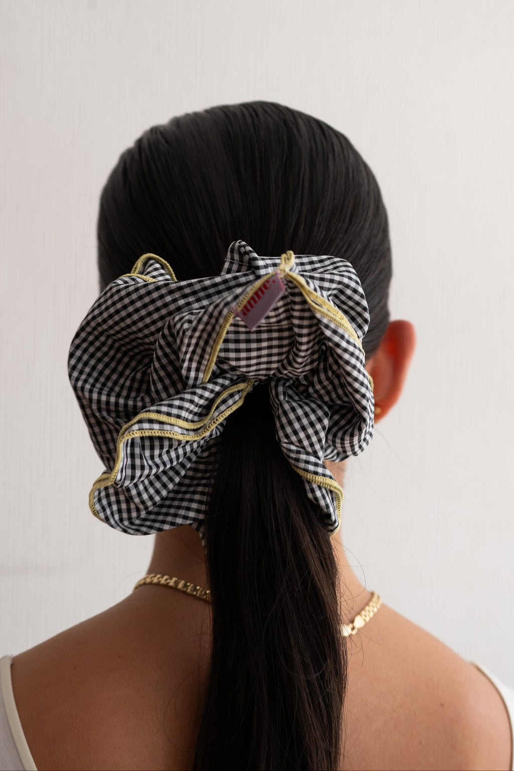 Black Gingham Scrunchie