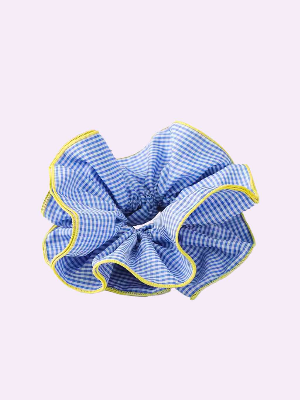 Blue Gingham Scrunchie