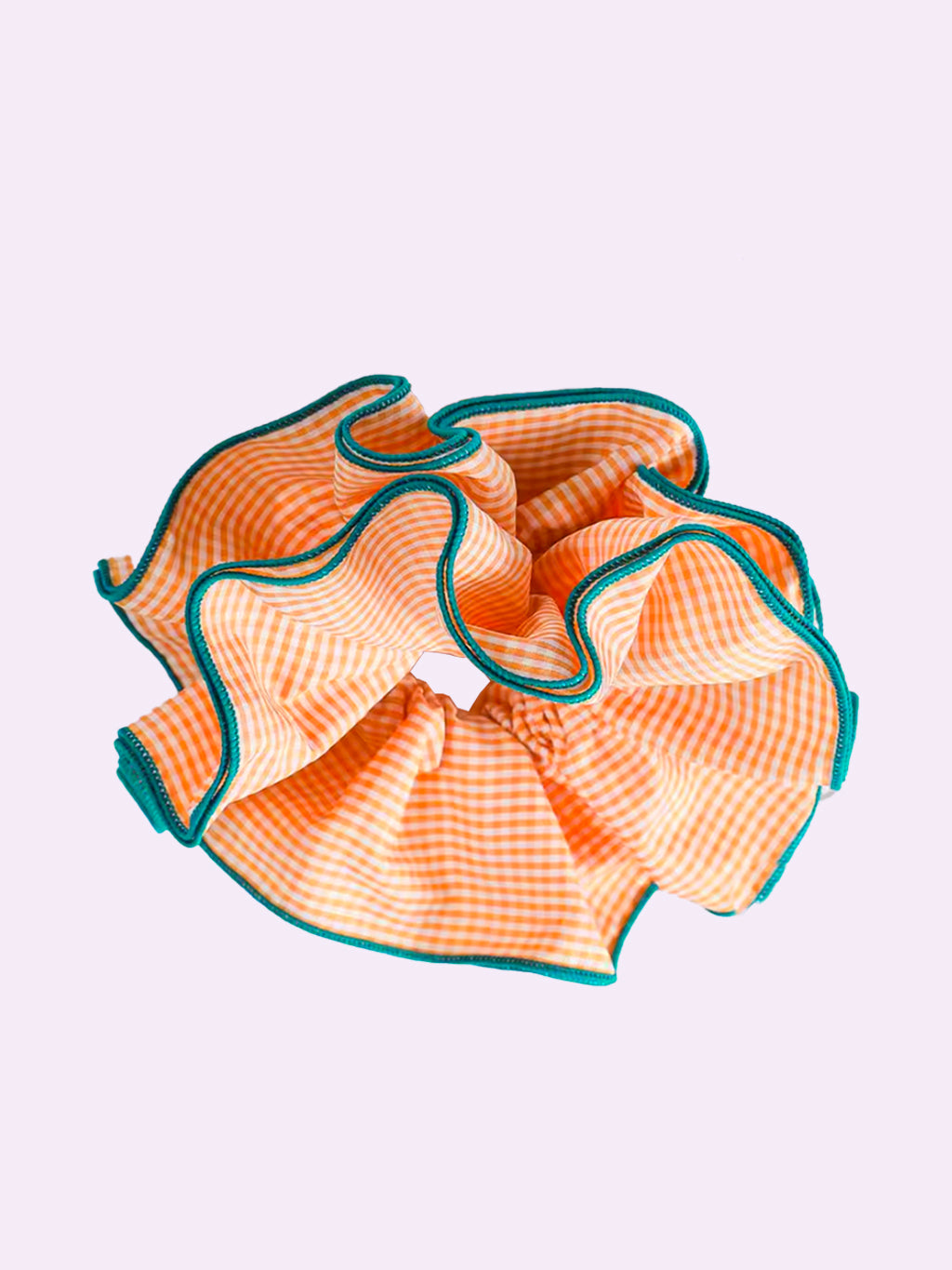 Orange Gingham Scrunchie